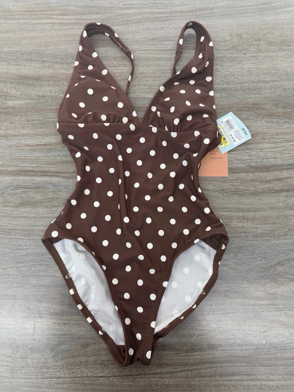 Shade & Shore Polka Dot Tummy Control Full Coverage One Piece Swimsuit S